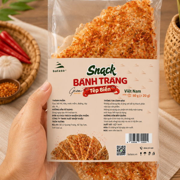 Snack bánh tráng tép biển