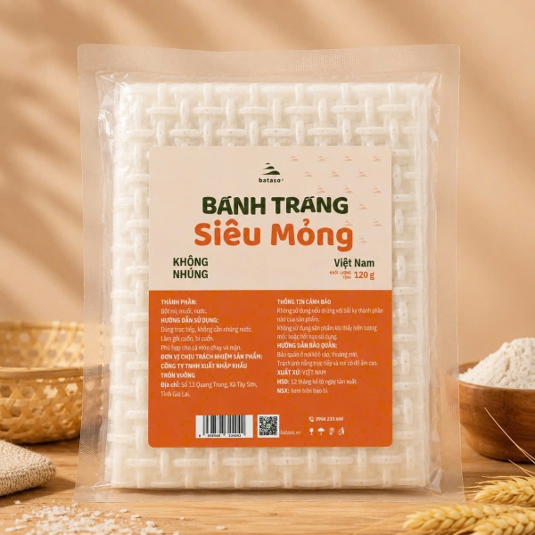 Bánh tráng không nhúng vuông