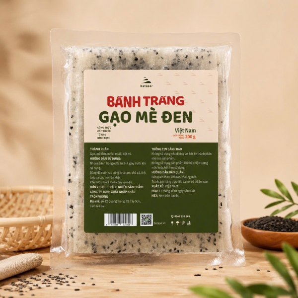 Bánh tráng cuốn mè đen